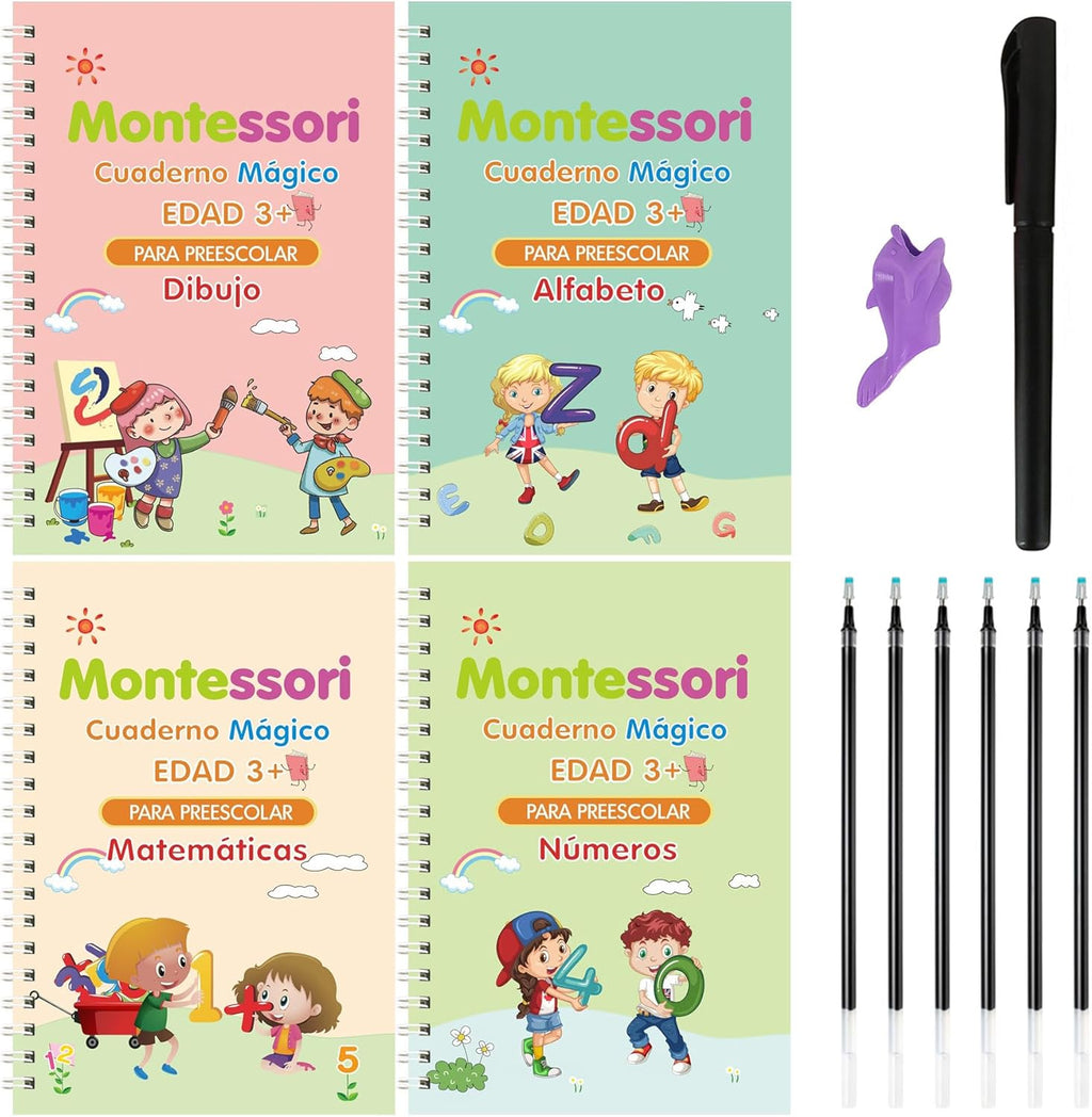 Cuaderno Magico de escritura para niños 4 unidades